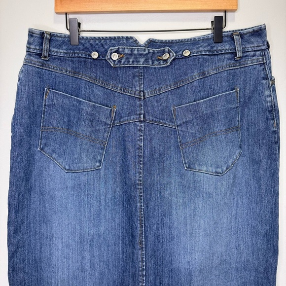 Vintage Blue Denim Maxi Skirt Size 18 Casual - Picture 12 of 16